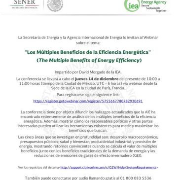 Webinar “The Multiple Benefits of Energy Efficiency” de la Agencia Internacional de Energía (IEA)