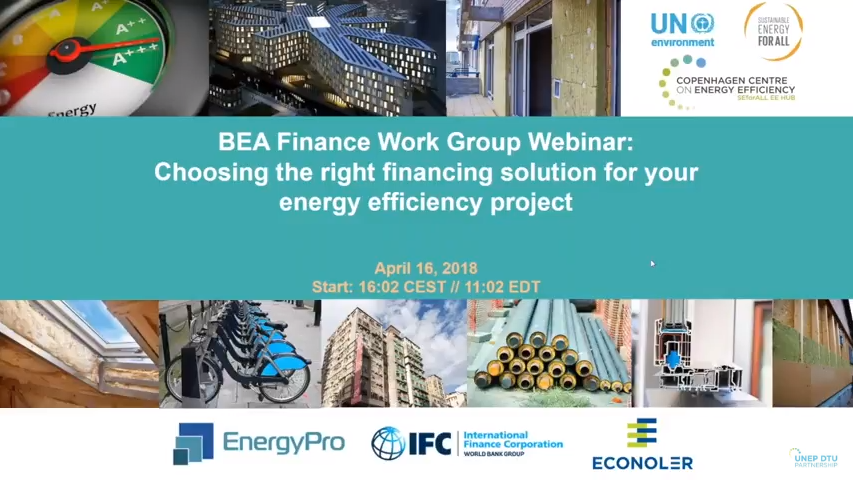 Webinar: Choosing the right financing solution for your energy efficiency project